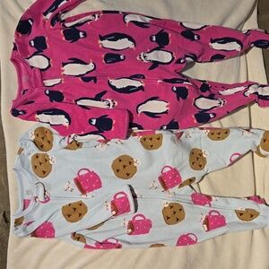 2 Fleece Footed Pajamas 18m